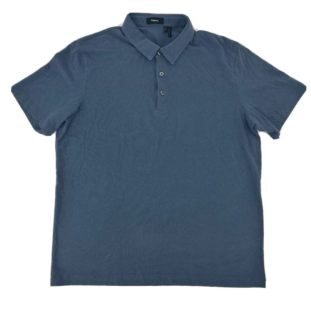 Theory Bron B Cardasis‎ Shirt Men’s Short Sleeve Polo Bluish Gray XL
